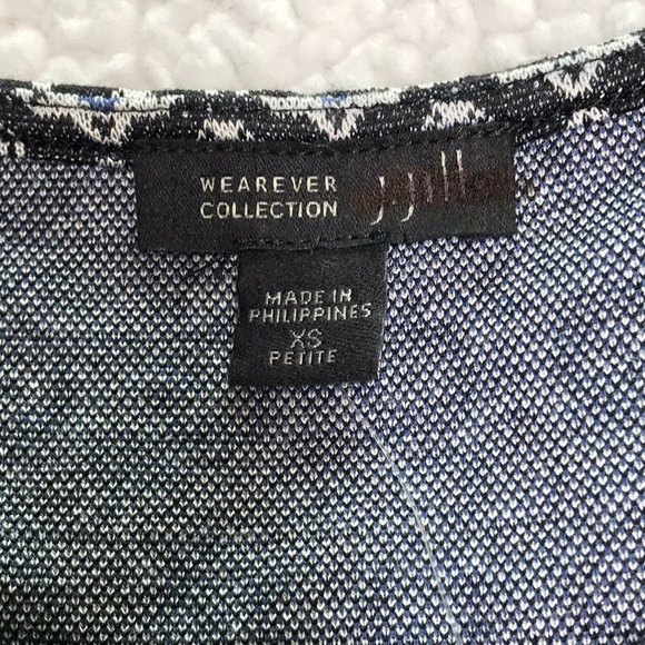 New J Jill Wearever Jacquard Ballet Sleeve Top PETITE Size XS - Picture 8 of 10